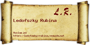 Ledofszky Rubina névjegykártya